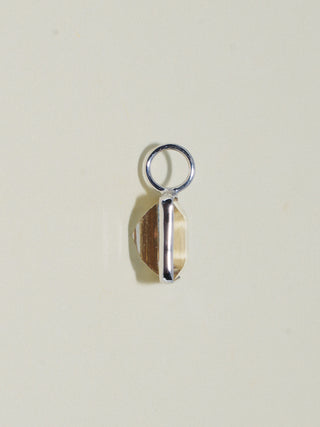 Fresh Linen Scapolite Square Cut Charm in White 14k Gold
