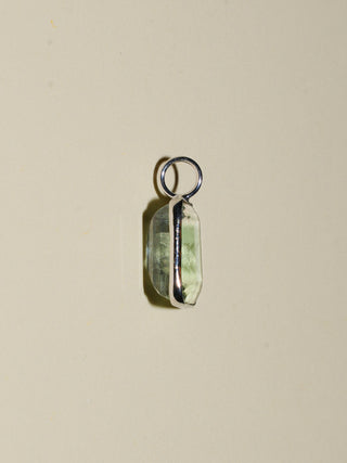 Midnight Summer Fluorite Emerald Cut Charm in White 14k Gold