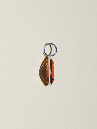 Mommy's Marmalade Brandy Citrine Oval Cut Charm in White 14k Gold