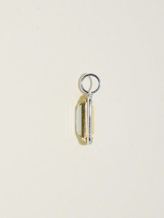 Moonlit Heliodor Emerald Cut Charm in White 14k Gold