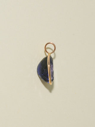 Late Night Iolite Oval Cut Charm in Yellow 14k Gold