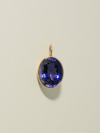 Late Night Iolite Oval Cut Charm in Yellow 14k Gold