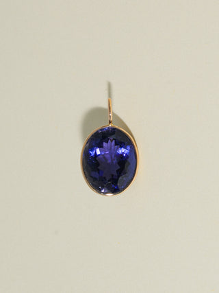 Late Night Iolite Oval Cut Charm in Yellow 14k Gold