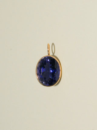 Late Night Iolite Oval Cut Charm in Yellow 14k Gold