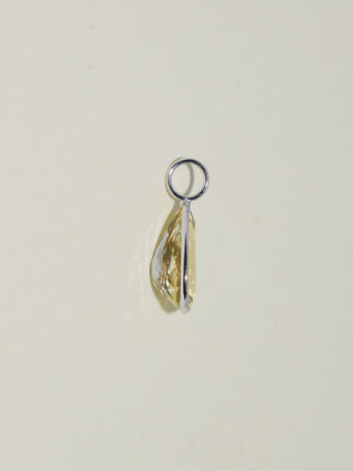 Sunny Dew Heliodor Teardrop Cut Charm in White 14k Gold