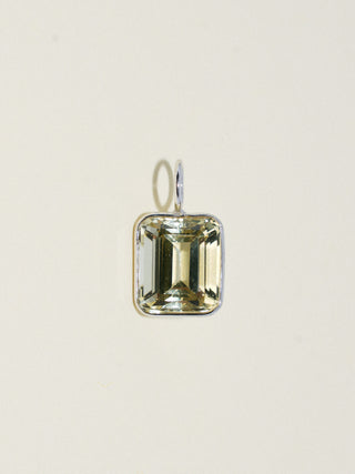 Astro's Aquamarine Emerald Cut Charm in White 14k Gold