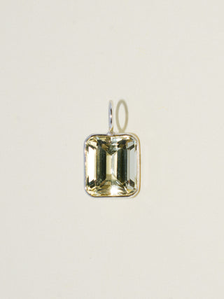 Astro's Aquamarine Emerald Cut Charm in White 14k Gold