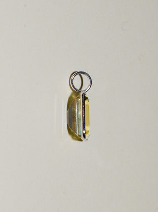 Girlie Heliodor Emerald Cut Charm in White 14k Gold