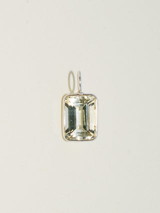 Fresh n Fruity Aquamarine Emerald Cut Charm in White 14k Gold