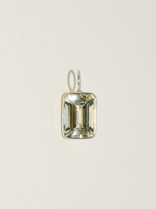Fresh n Fruity Aquamarine Emerald Cut Charm in White 14k Gold