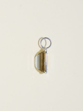 Fresh n Fruity Aquamarine Emerald Cut Charm in White 14k Gold