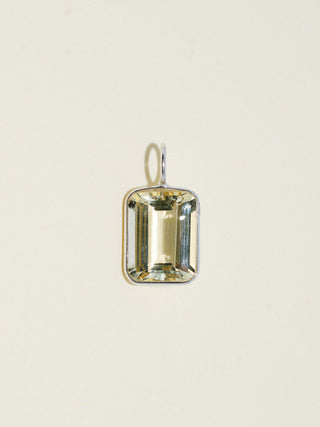 Wake Up! Aquamarine Emerald Cut Charm in White 14k Gold