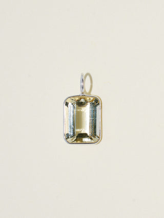 Wake Up! Aquamarine Emerald Cut Charm in White 14k Gold