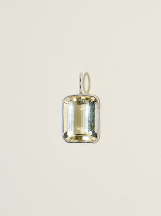 Wake Up! Aquamarine Emerald Cut Charm in White 14k Gold