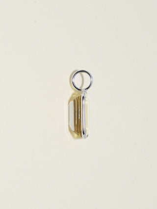 Wake Up! Aquamarine Emerald Cut Charm in White 14k Gold