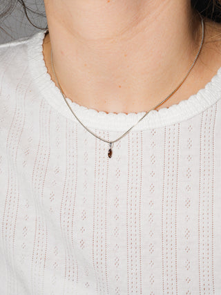 Shiny Brown Lab Grown Diamond Marquise Cut Charm in White 14k Gold