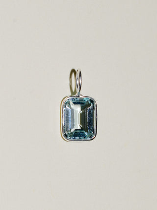 Summer Sky Blue Topaz Emerald Cut Charm in Sterling Silver