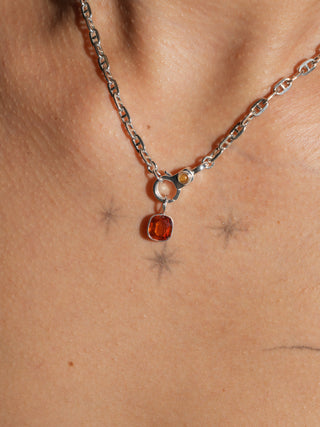 Dreamstate Spessarite Cushion Cut Charm in Sterling Silver