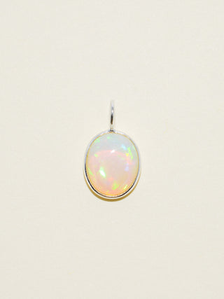 All-Seeing Opal Oval Cabochon Charm in Sterling Silver