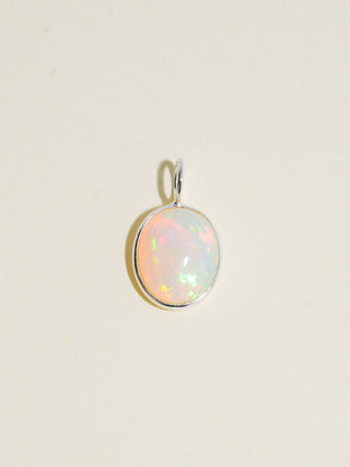 All-Seeing Opal Oval Cabochon Charm in Sterling Silver