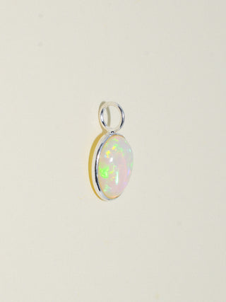 All-Seeing Opal Oval Cabochon Charm in Sterling Silver