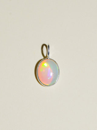 whilly Opal Oval Cabochon Charm in Sterling Silver