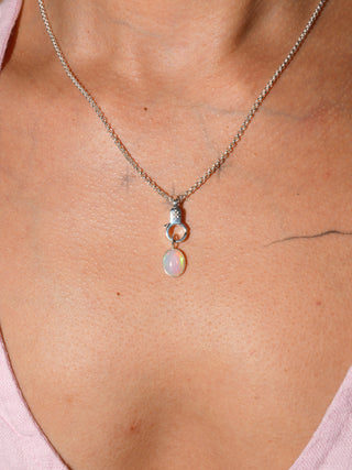 whilly Opal Oval Cabochon Charm in Sterling Silver