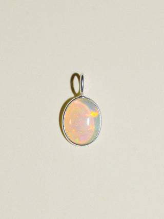 Spencer Opal Oval Cabochon Charm in Sterling Silver