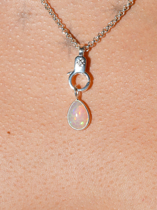 but i'm a star! Opal Teardrop Cabochon Charm in Sterling Silver