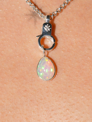 but i'm a star! Opal Teardrop Cabochon Charm in Sterling Silver