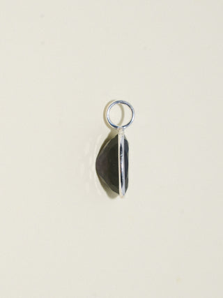 Smoking! Black Tourmaline Oval Cut Charm in Sterling Silver