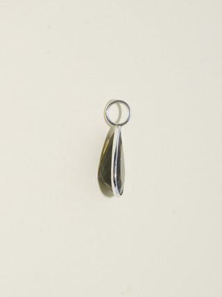 350z Black Tourmaline Teardrop Cut Charm in Sterling Silver