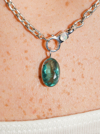 Ocean Avenue Fluorite Oval Cut Charm in Sterling Silver