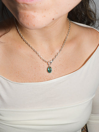Ocean Avenue Fluorite Oval Cut Charm in Sterling Silver
