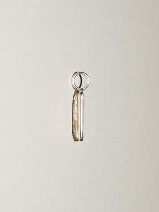 Shimmer Powder Scapolite Baguette Cut Charm in Sterling Silver