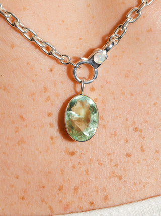 Seven Seas Fluorite Oval Cut Charm in Sterling Silver