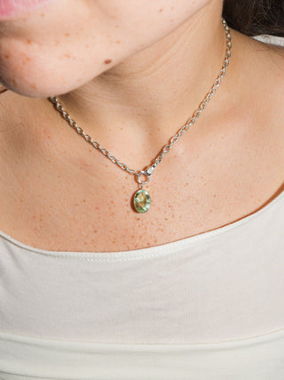 Seven Seas Fluorite Oval Cut Charm in Sterling Silver