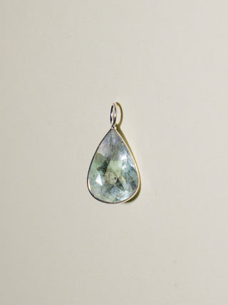 Sailing East Fluorite Teardrop Cut Charm in Sterling Silver