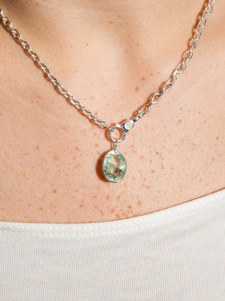 Set Sail Fluorite Oval Cut Charm in Sterling Silver