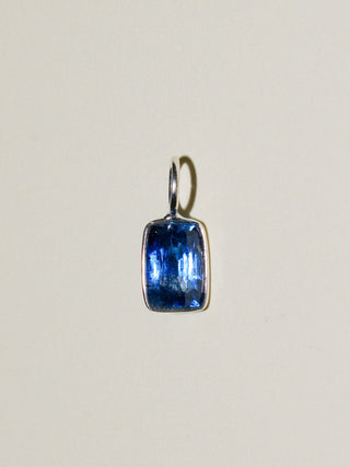 Dusk Navy Kyanite Baguette Cut Charm in Sterling Silver