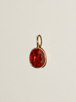 I Wish I rish Spessartite Oval Cut Charm in Yellow 14k Gold