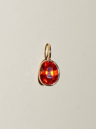 I Wish I rish Spessartite Oval Cut Charm in Yellow 14k Gold