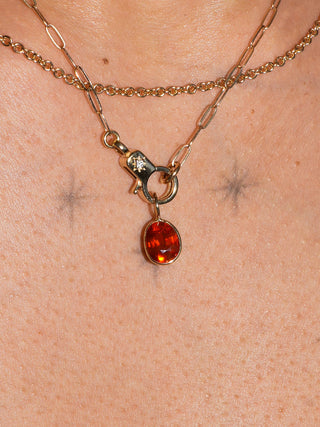 I Wish I rish Spessartite Oval Cut Charm in Yellow 14k Gold