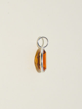 Who Is She? Brandy Citrine Oval Cut Charm in Sterling Silver