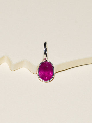 Ruby Oval Cut Charm in Sterling Silver