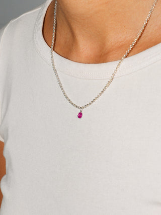 Ruby Oval Cut Charm in Sterling Silver