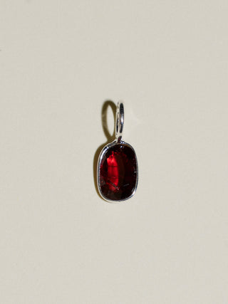 Bleeding Maroon Spinel Oval Cut Charm in Sterling Silver