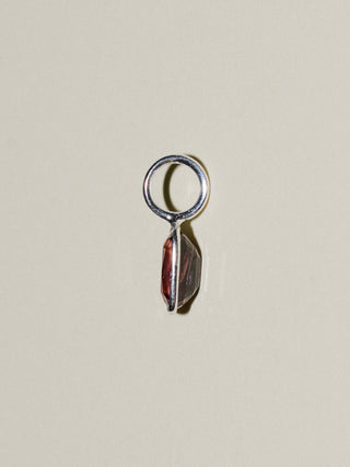 Redwood Spinel Oval Cut Charm in Sterling Silver