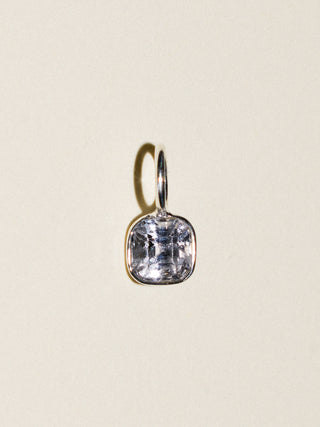 Wisteria Spinel Square Cut Charm in Sterling Silver
