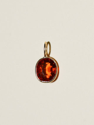 Pot O' Spessartite Oval Cut Charm in Yellow 14k Gold